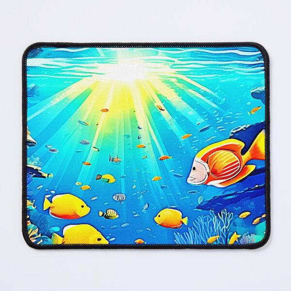 Item preview, Sunlit Reef Life Glow Art designed and sold by Health And Fitness Posts e-Store.
