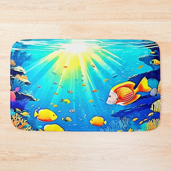 Item preview, Sunlit Reef Life Glow Art designed and sold by Health And Fitness Posts e-Store.