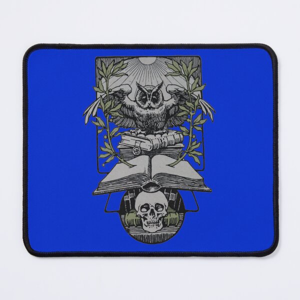 Item preview, Art by Mike Linocut book with skull and owl, Memento Mori bookbinder Art Nouveau ornament designed and sold by allartbymike.