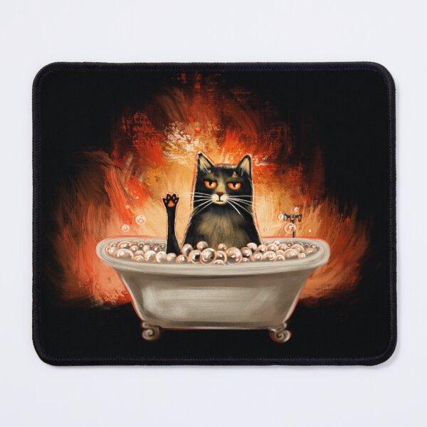 Item preview, Funny meme black cat in the bath on the fire designed and sold by Makitsu Neko.