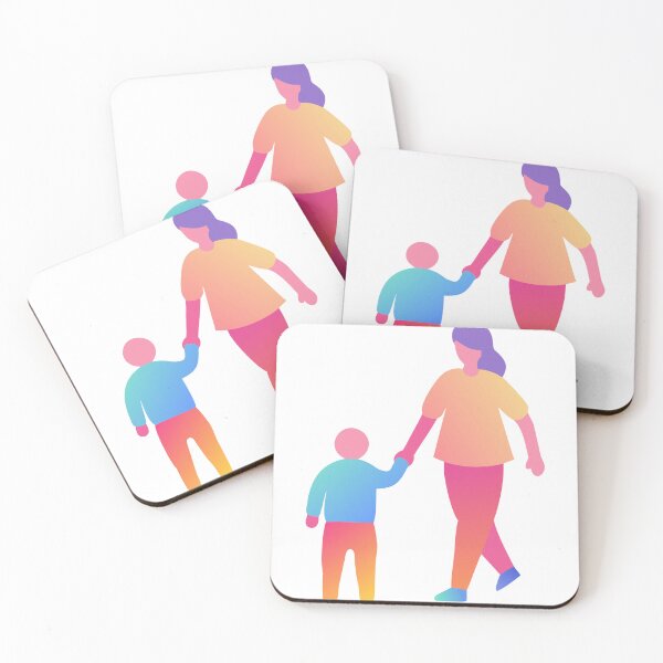 Item preview, Gradient Illustration of Adult and Child Holding Hands on Black designed and sold by Creative88Art.