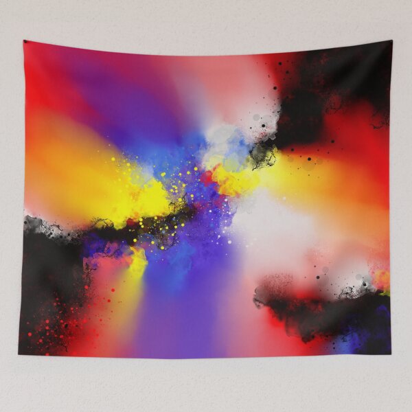 Item preview, Emotions Gone Wild - Red Blue Yellow Black Abstract designed and sold by Joey Santiago.