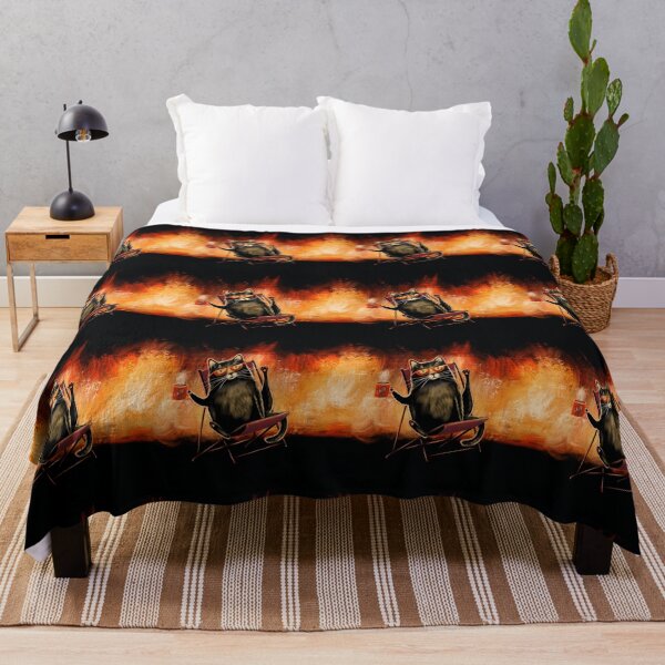 Item preview, Funny meme black on a sun lounger on the fire  designed and sold by Makitsu Neko.