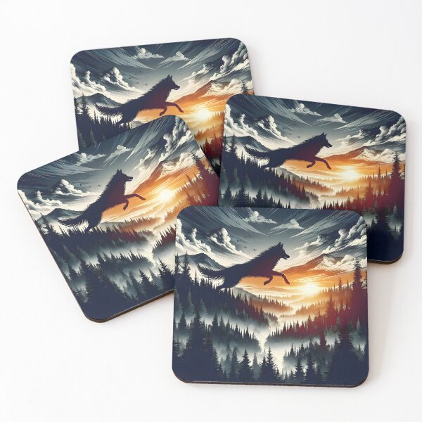 Item preview, Giant Wolf and Sunset, Ai Generated Art  designed and sold by ACC .