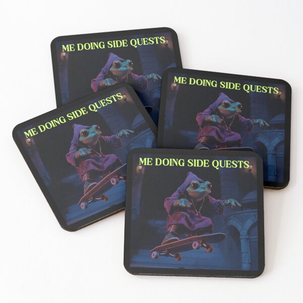 Item preview, Me Doing Side Quests Skateboarding Frog designed and sold by RockFireMerch.