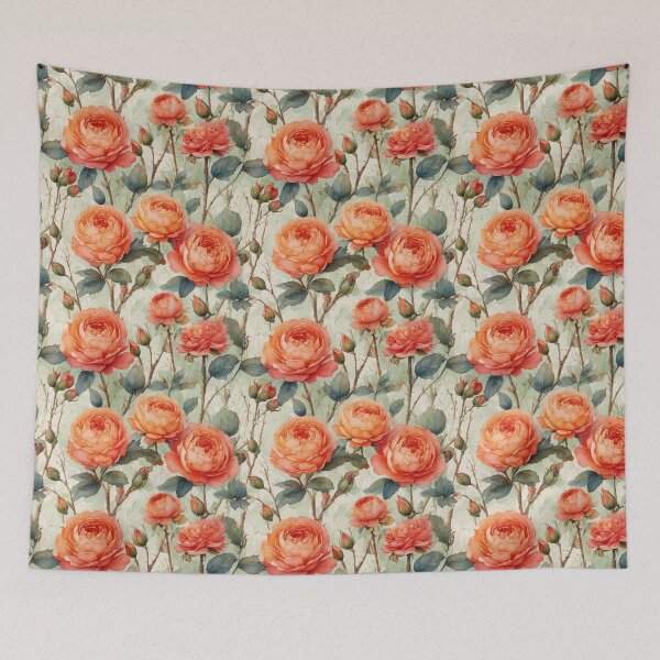 Item preview, Vintage Roses and buds in watercolor  designed and sold by Designbes.
