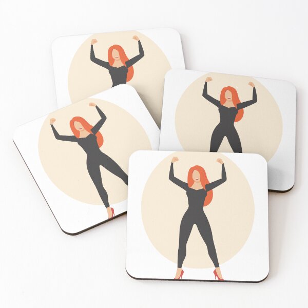 Item preview, Illustration of a Woman Flexing in Black Outfit and Red Heels designed and sold by Creative88Art.