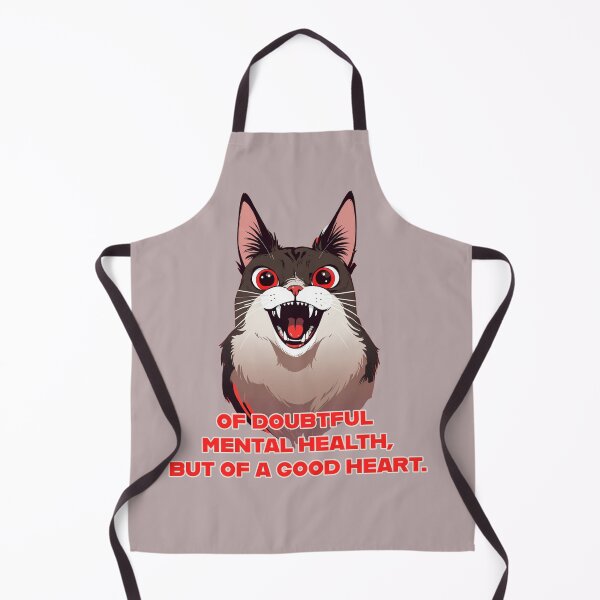 Item preview, of doubtful mental health, but of a good heart. funny cat face T-Shirt designed and sold by La Loca.