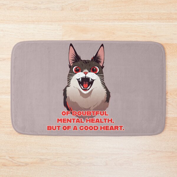 Item preview, of doubtful mental health, but of a good heart. funny cat face T-Shirt designed and sold by La Loca.