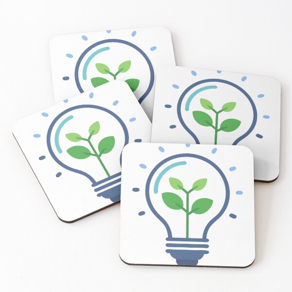 Item preview, Illustration of Light Bulb with Green Plant on Black Background designed and sold by Creative88Art.