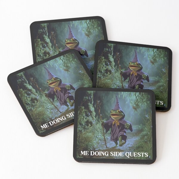Item preview, Me Doing Side Quests Fantasy Adventure Frog designed and sold by RockFireMerch.
