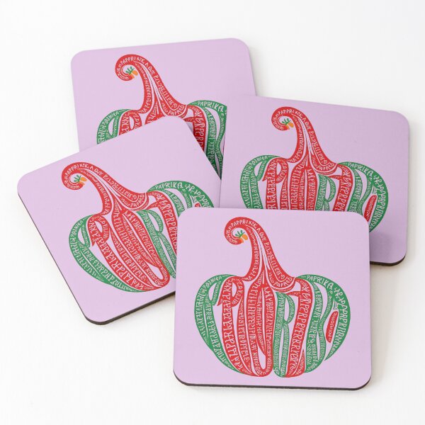 Item preview, "Typography Art Paprika Vegetable Design - Red and Green Bell Pepper Illustration" designed and sold by Nadia-joy.