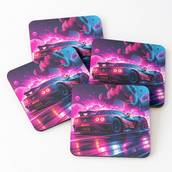 Item preview, Cyberpunk Neon Racing Car – Futuristic Speed and Action Art designed and sold by FusionCipher.