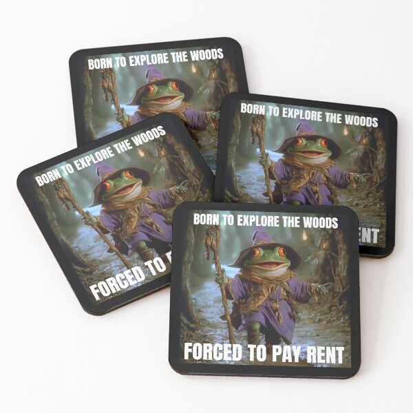 Item preview, Born To Explore The Woods Forced To Pay Rent Funny Frog Adventurer designed and sold by RockFireMerch.