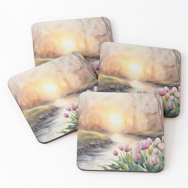 Item preview, Creek with Tulips designed and sold by CalmnessbyChoice.