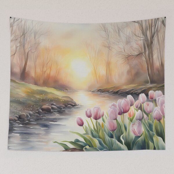 Item preview, Creek with Tulips designed and sold by CalmnessbyChoice.