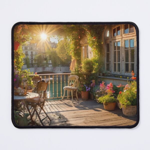 Item preview, Magical Fairy Tale Parisian Terrace with a Serene River View designed and sold by BlareBlare.