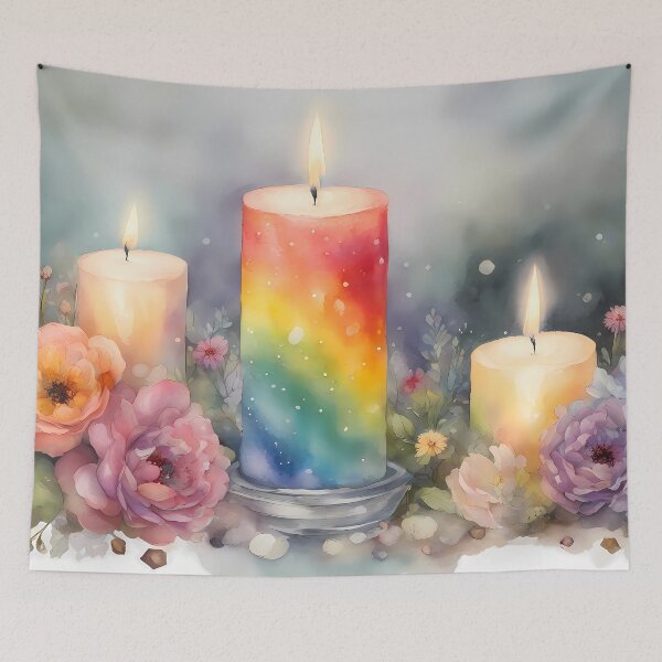 Item preview, Rainbow Candlelight designed and sold by CalmnessbyChoice.