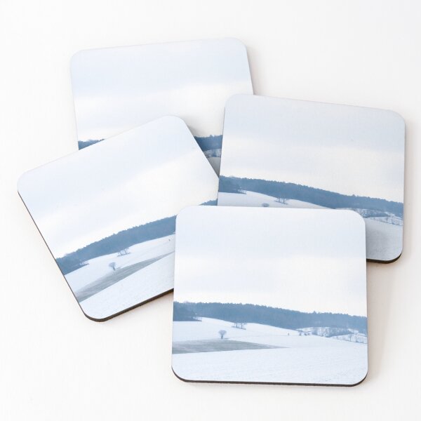 Item preview, beautiful snowy landscape in the mountains with an open field tinted in blue designed and sold by TW-Fotos.