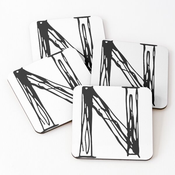 DOODLE LETTER N Coasters (Set of 4)