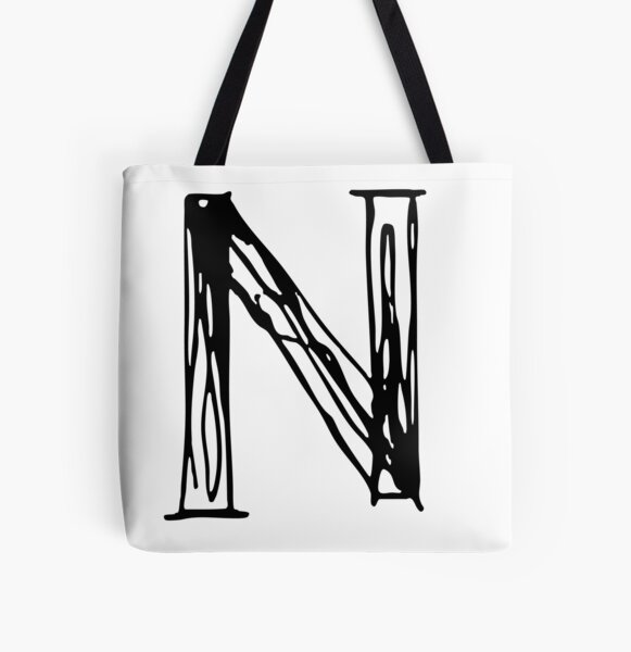 DOODLE LETTER N All Over Print Tote Bag