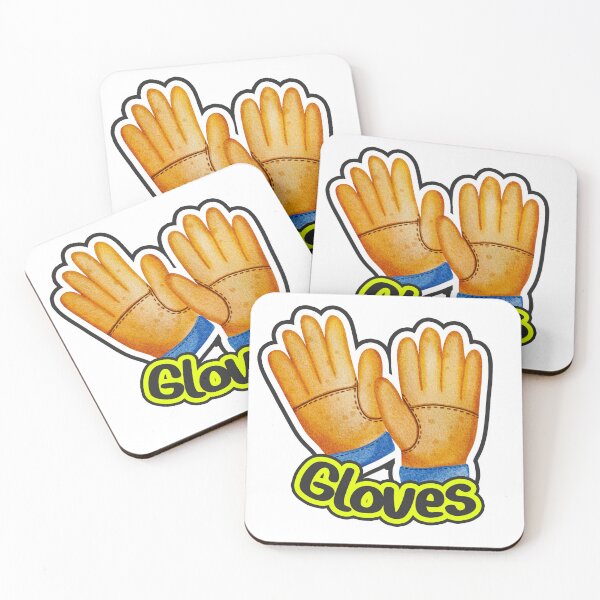 Item preview, Work Gloves - Watercolor Sticker Art with "Gloves" Text designed and sold by Pichitsak1415.