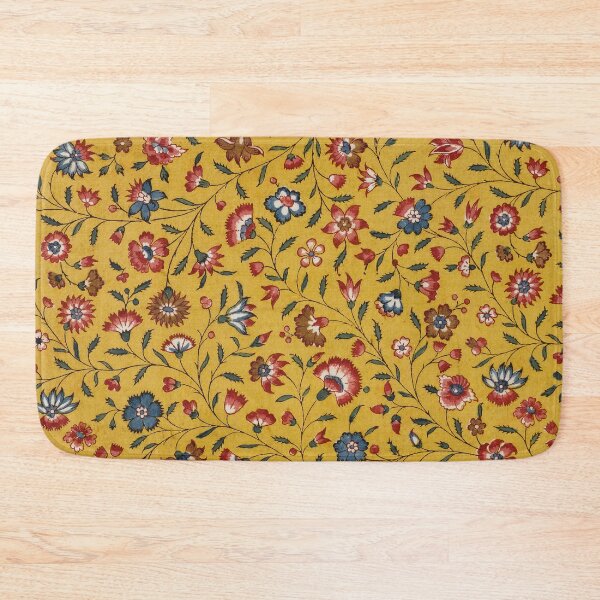 Item preview, Mustard yellow floral textile. designed and sold by celiacreatec.