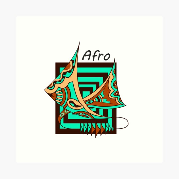 Aperçu de l'œuvre Masque Afro Abstract créée et vendue par dredesignshop1.