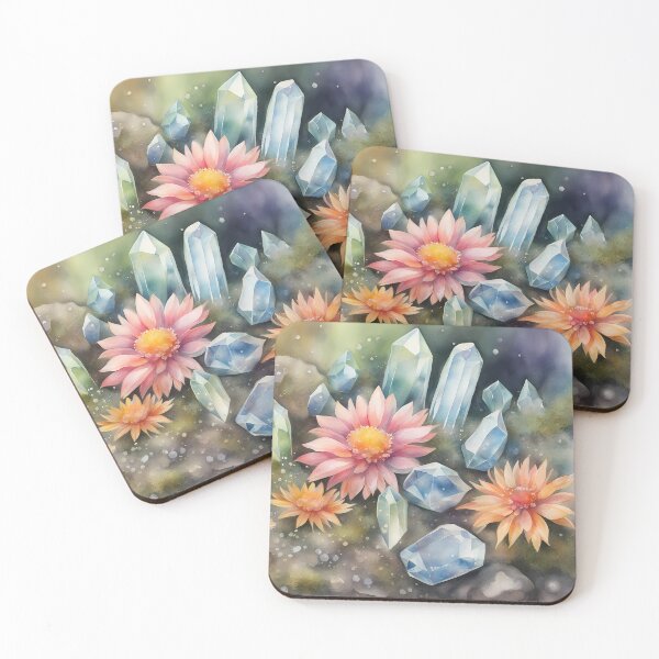 Item preview, Crystals and Flowers on Moss designed and sold by CalmnessbyChoice.