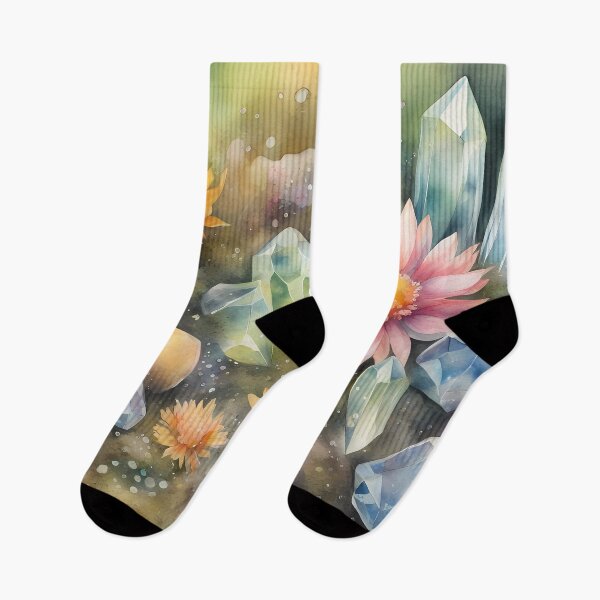 Item preview, Crystals and Flowers on Moss designed and sold by CalmnessbyChoice.