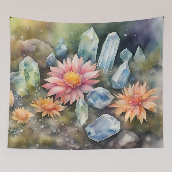 Item preview, Crystals and Flowers on Moss designed and sold by CalmnessbyChoice.