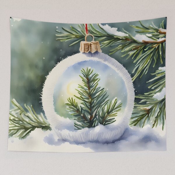 Item preview, White Christmas Bauble with Twig designed and sold by CalmnessbyChoice.