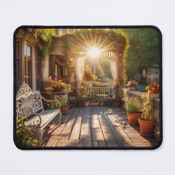 Item preview, Romantic Parisian Terrace with a Beautiful River Scene designed and sold by BlareBlare.