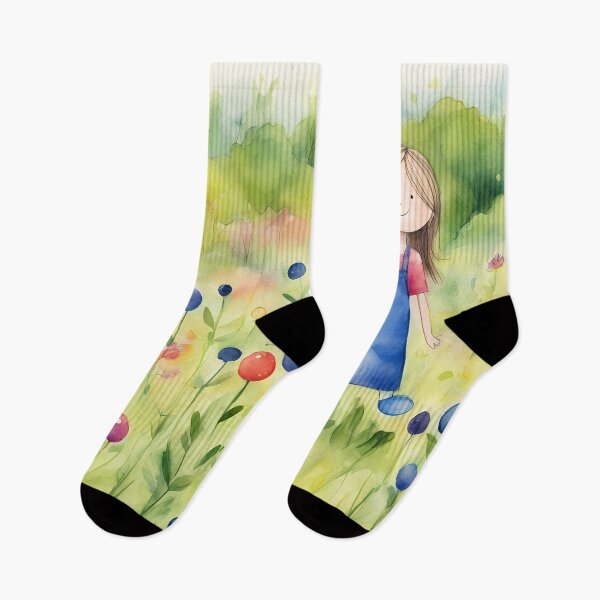 Item preview, Happy Girl on Flower Meadow designed and sold by CalmnessbyChoice.