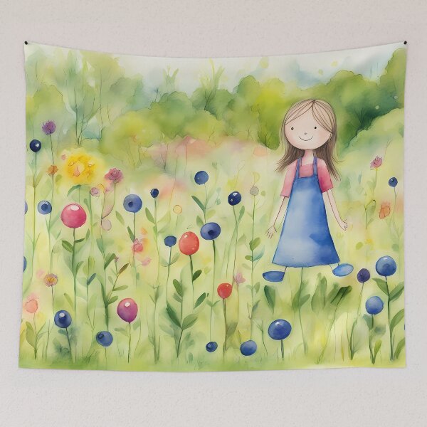 Item preview, Happy Girl on Flower Meadow designed and sold by CalmnessbyChoice.