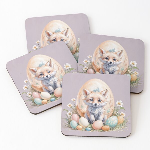 Item preview, Cute Fox with Easter Eggs – Cozy Pastel Wildlife Illustration for Spring designed and sold by Freestyle Designs.