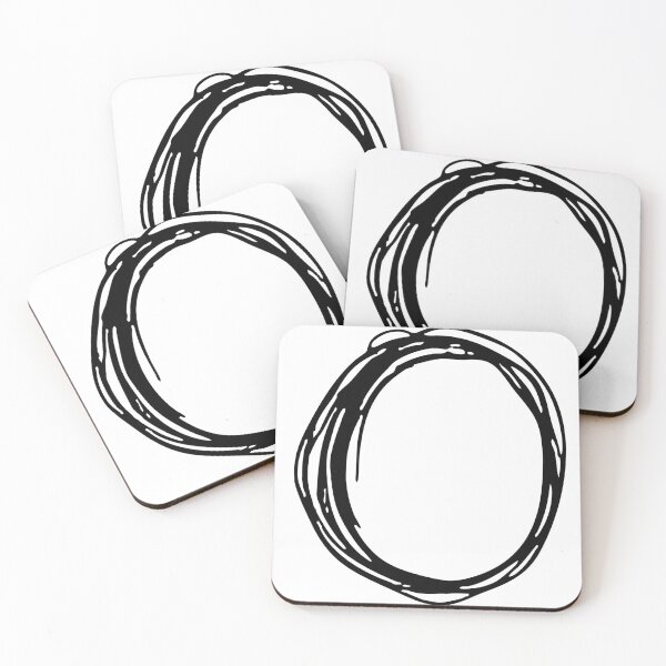 DOODLE LETTER O Coasters (Set of 4)