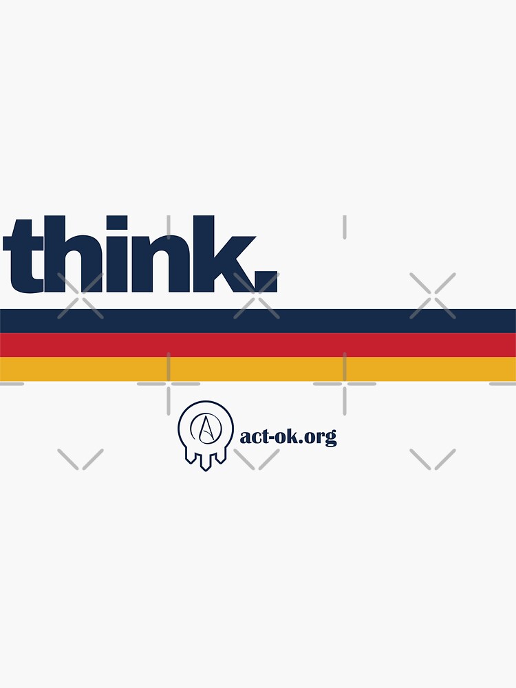 Thumbnail 3 of 3, Sticker, Think designed and sold by ACTBOD.
