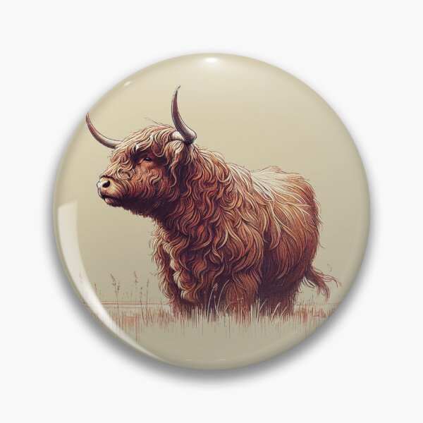 Item preview, Scottish Highland Cow Abstract Retro Sketch designed and sold by MaedK.