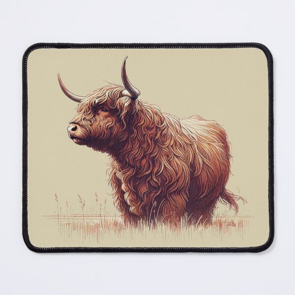 Item preview, Scottish Highland Cow Abstract Retro Sketch designed and sold by MaedK.