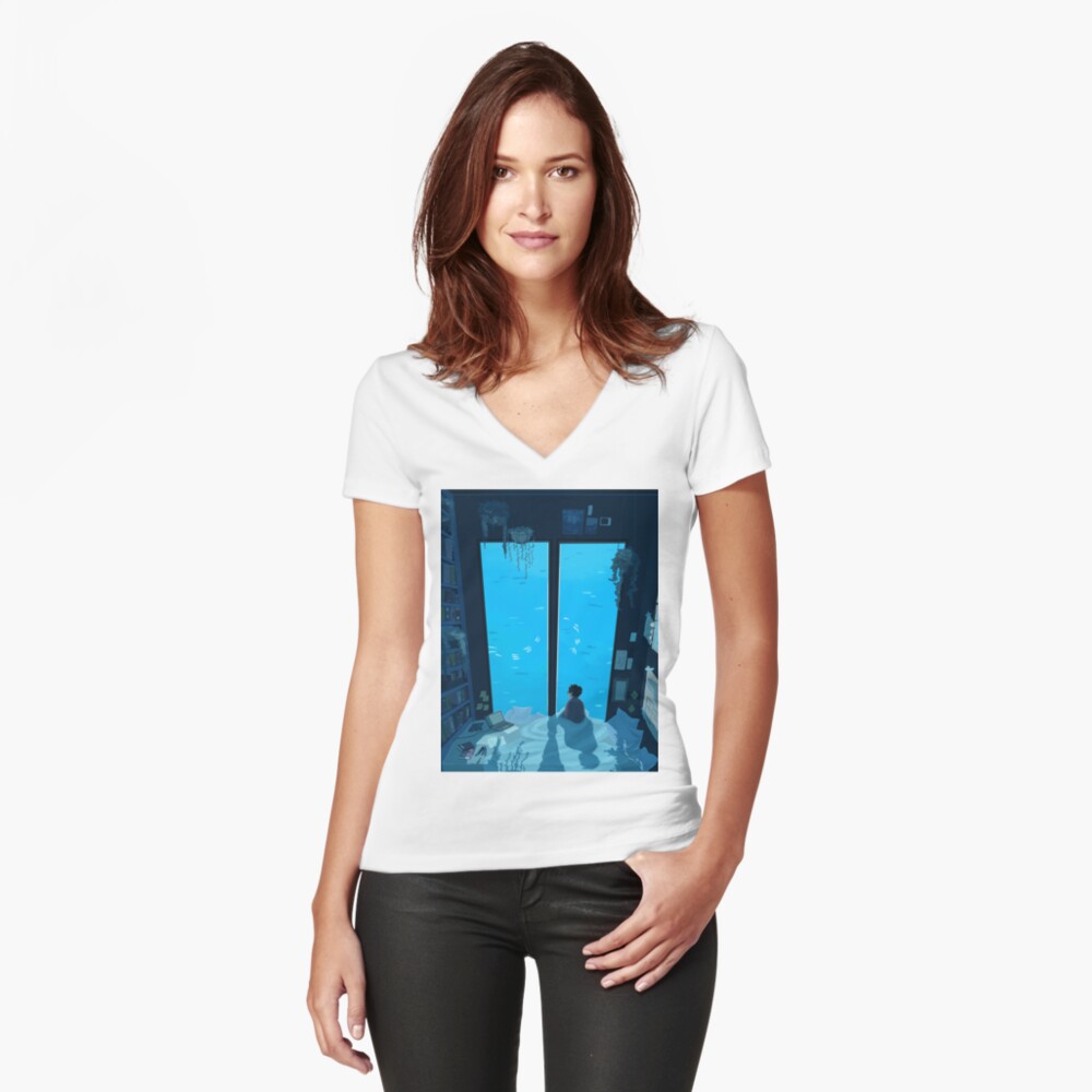Item preview, Fitted V-Neck T-Shirt designed and sold by mienar.