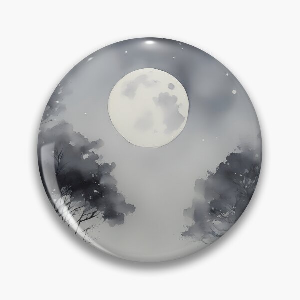 Item preview, Monochrome Fullmoon Forest designed and sold by CalmnessbyChoice.