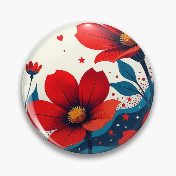 Item preview, Red Flowers and Stars designed and sold by Association AREMIS DEFENSE FORCE.