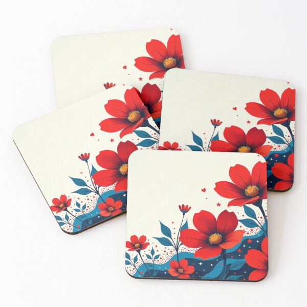 Item preview, Red Flowers and Stars designed and sold by Association AREMIS DEFENSE FORCE.