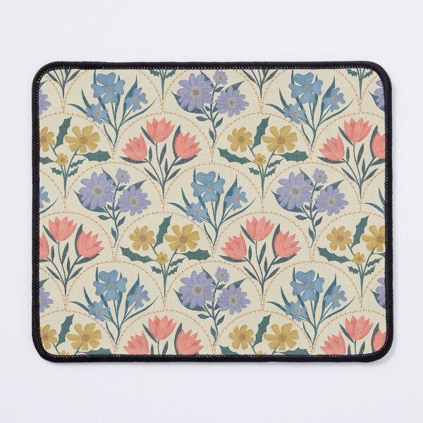 Item preview, Art Deco Floral Fanfare - Vintage Pattern - Cream designed and sold by Ordinary Elevated.