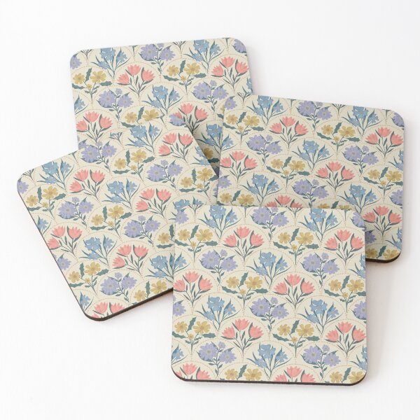 Item preview, Art Deco Floral Fanfare - Vintage Pattern - Cream designed and sold by Ordinary Elevated.
