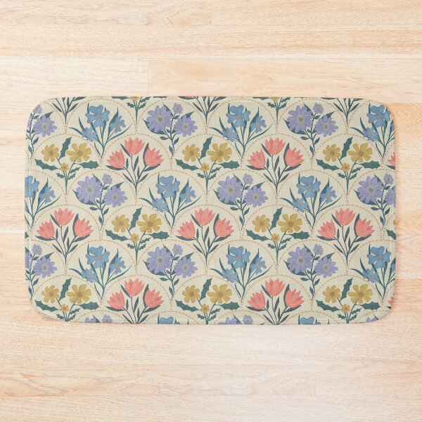 Item preview, Art Deco Floral Fanfare - Vintage Pattern - Cream designed and sold by Ordinary Elevated.