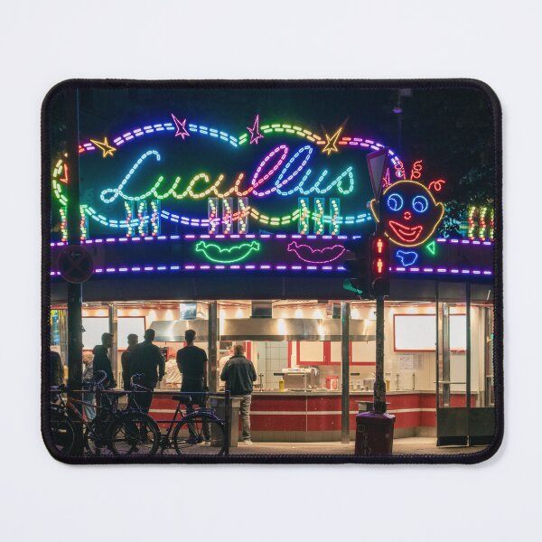 Item preview, Hot dog stall at night in Reeperbahn, Hamburg designed and sold by WorldScenery.