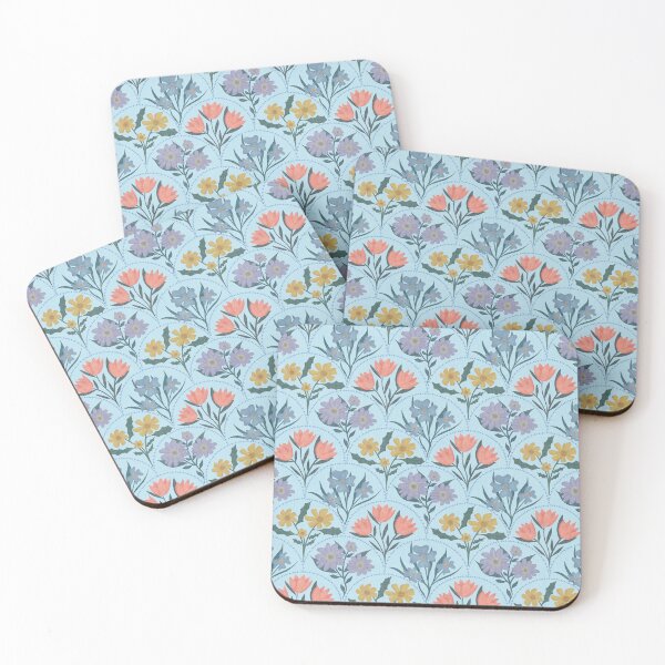 Item preview, Art Deco Floral Fanfare - Vintage Pattern - Blue designed and sold by Ordinary Elevated.