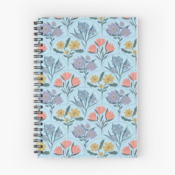 Item preview, Art Deco Floral Fanfare - Vintage Pattern - Blue designed and sold by Ordinary Elevated.